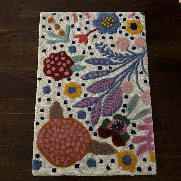 Anthropologie Other - NWT Anthropologie 2x3 Anjuli Floral Rug 100% Wool Pile Z188
